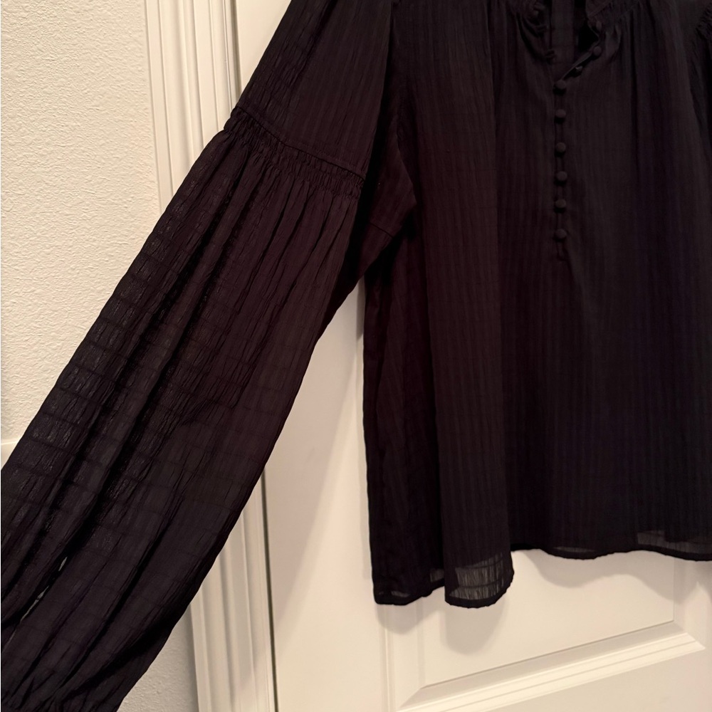 Sam Edelman Black Sheer Blouse | L - Picture 3 of 13